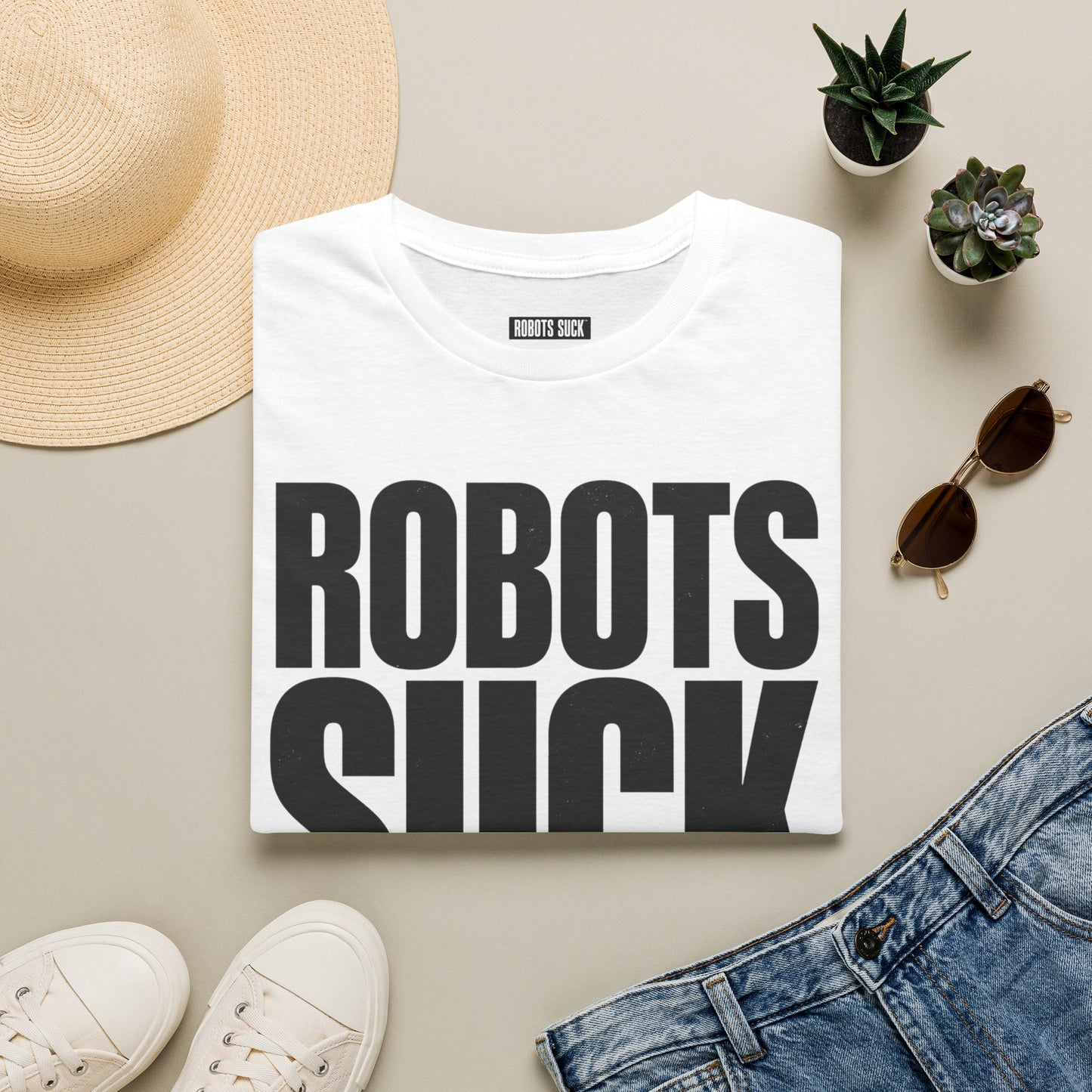 Robots Suck T-Shirt — Bold Anti-Tech Graphic Tee