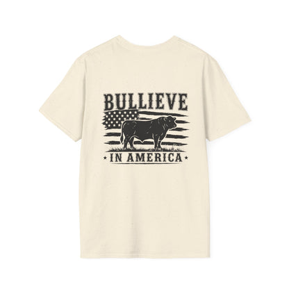 Bullieve in America T-Shirt — Patriotic Bull Graphic Tee