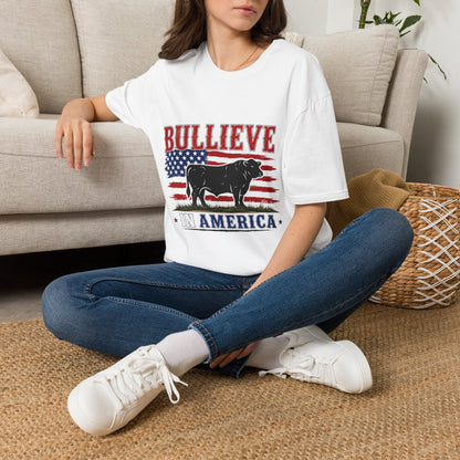 Bullieve America T-Shirt — Patriotic Cow Graphic Tee