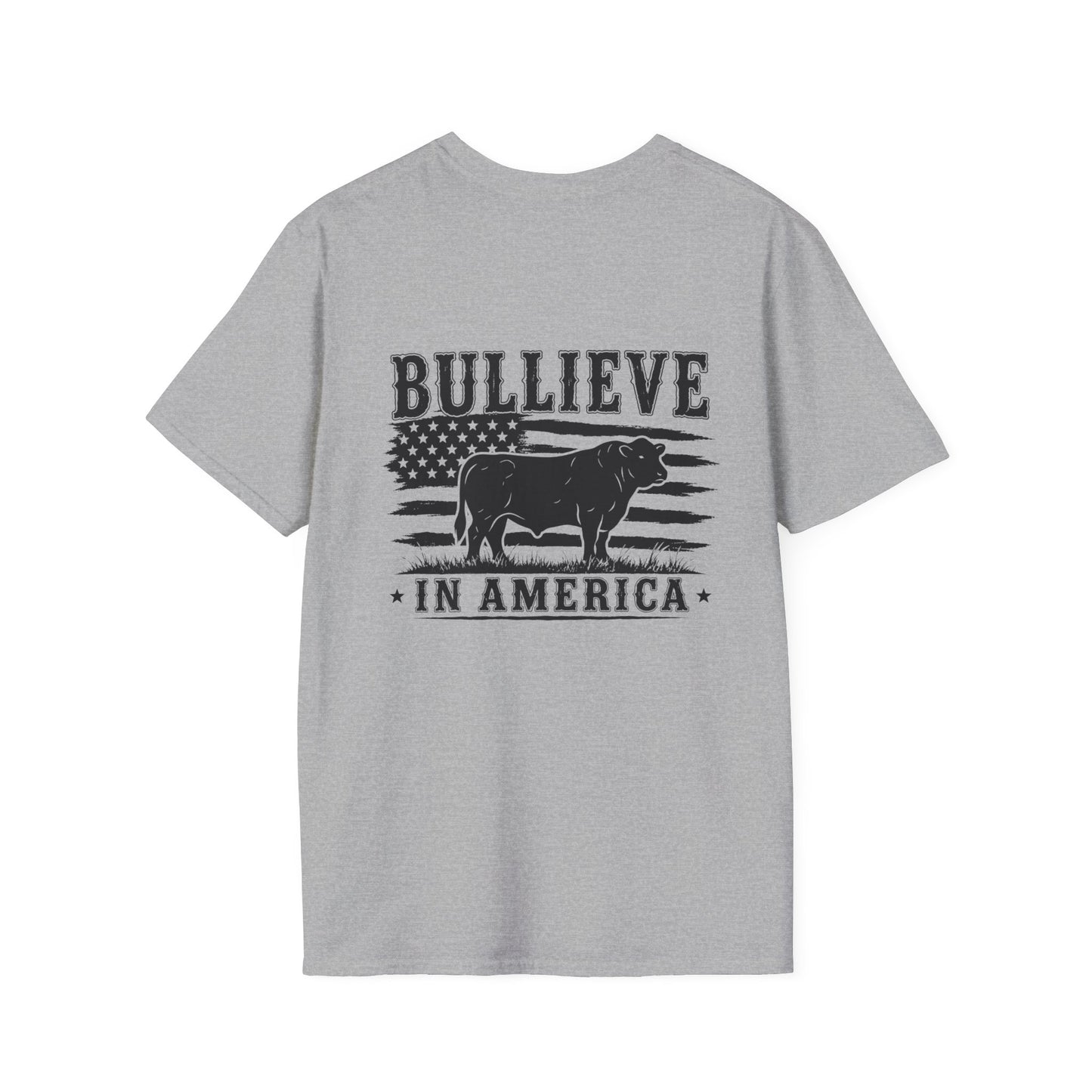 Bullieve in America T-Shirt — Patriotic Bull Graphic Tee