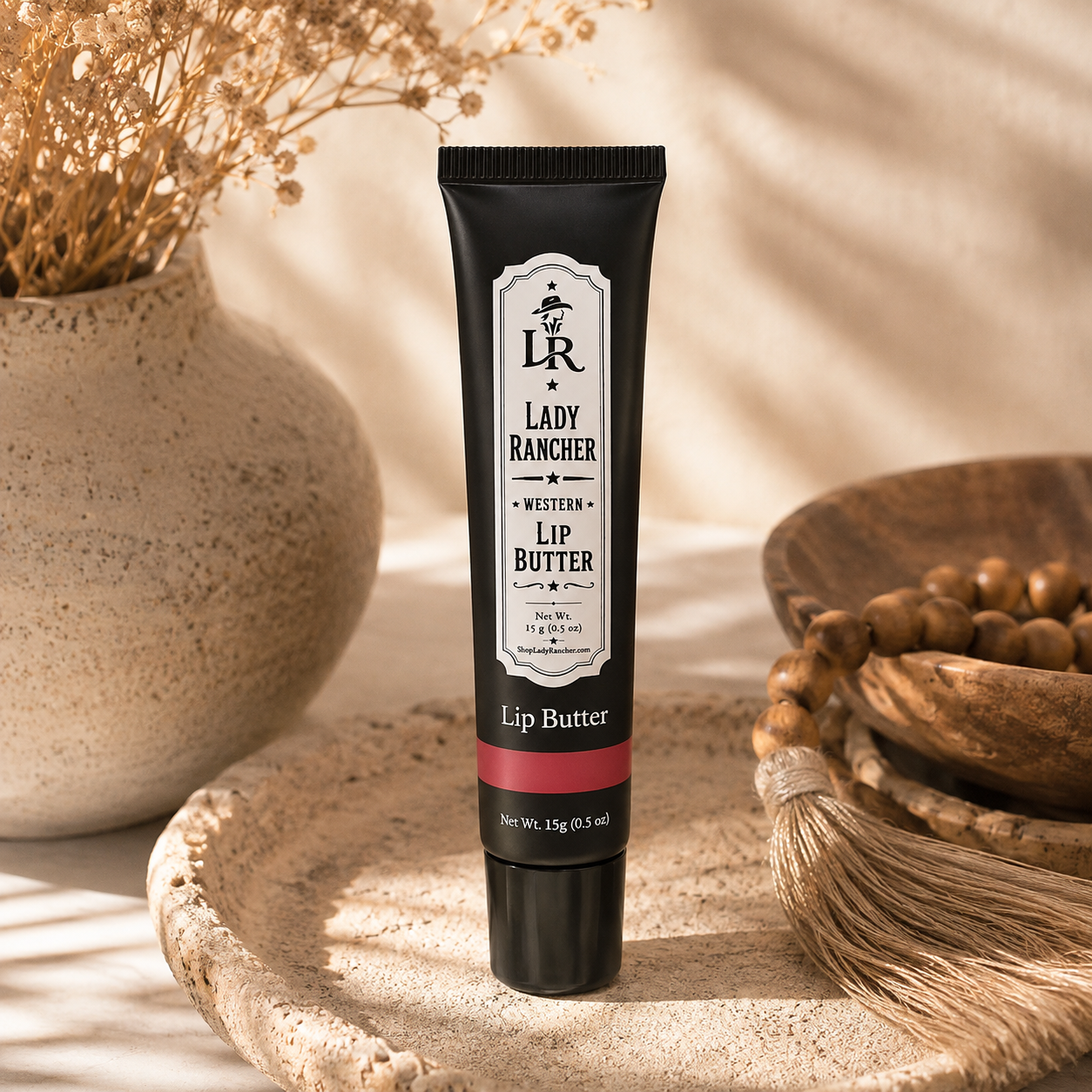 Lady Rancher™ Rose Butter Lip Butter | Hydrating Vegan Lip Balm with Soft Rosy Tint