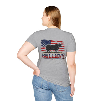 T-Shirt — Bullseye Bison American Flag Graphic