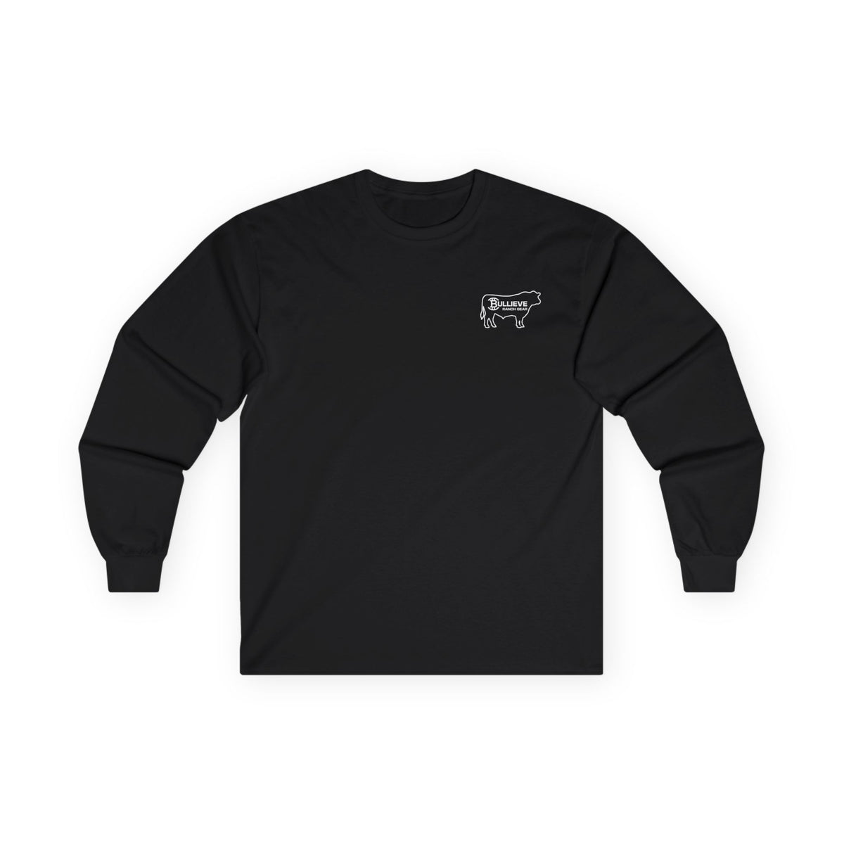 Bullieve Ranch Gear Long Sleeve Tee - Western Cattle Logo Shirt