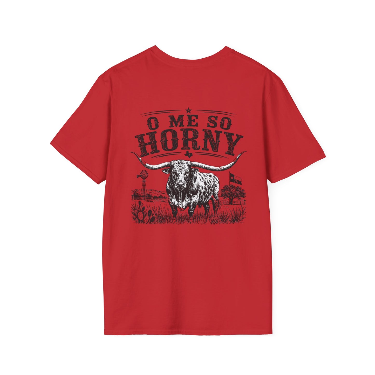 T-Shirt — 'O Me So Horny' Cowboy Bull Graphic Tee