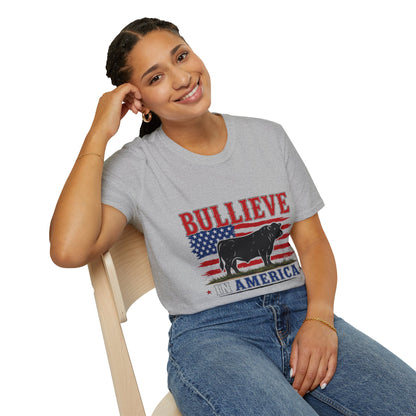 Bullieve America T-Shirt — Patriotic Cow Graphic Tee