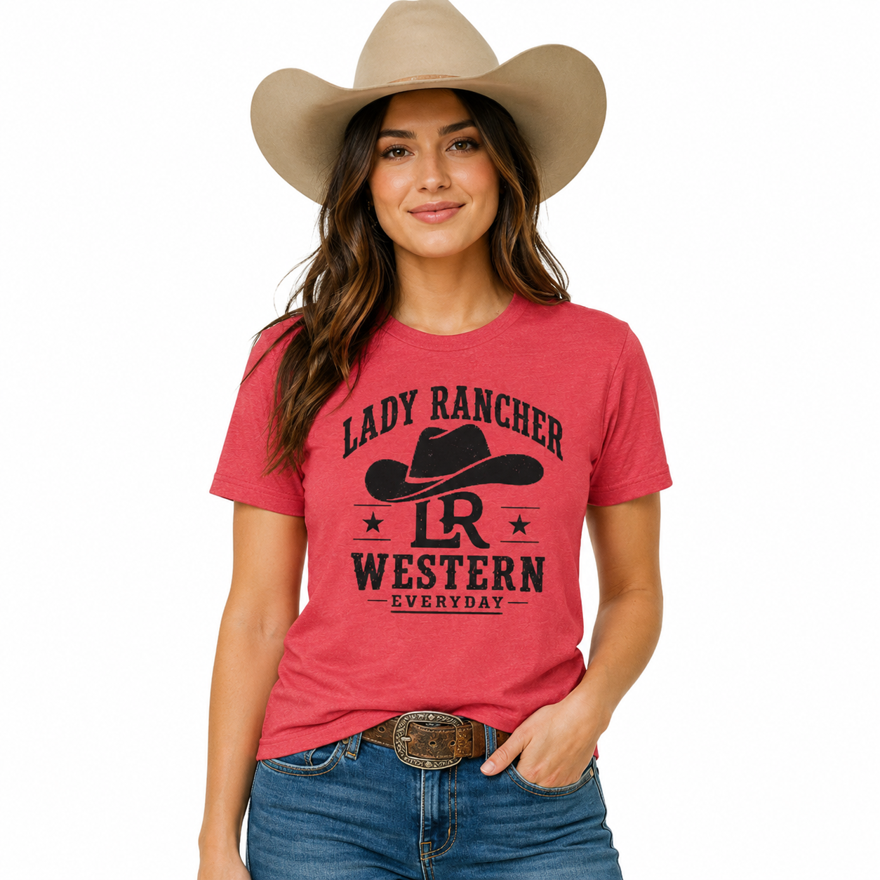 Lady Rancher logo cowboy hat T-Shirt | Western Everyday