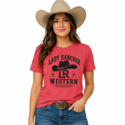 Lady Rancher logo cowboy hat T-Shirt | Western Everyday