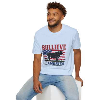 Bullieve America T-Shirt — Patriotic Cow Graphic Tee