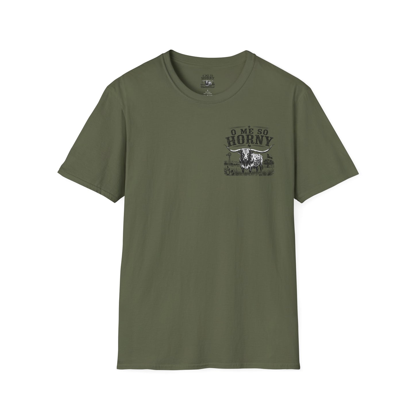T-Shirt — 'O Me So Horny' Cowboy Bull Graphic Tee