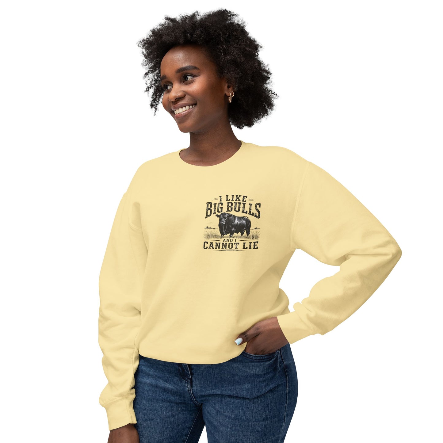Bull Graphic Sweatshirt — "I Like Big Bulls and I Cannot Lie" Country Farm Crewneck