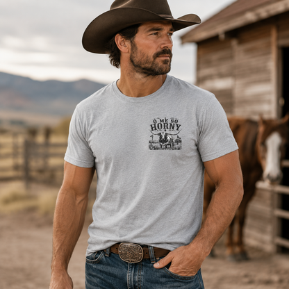 T-Shirt — 'O Me So Horny' Bull Graphic Tee