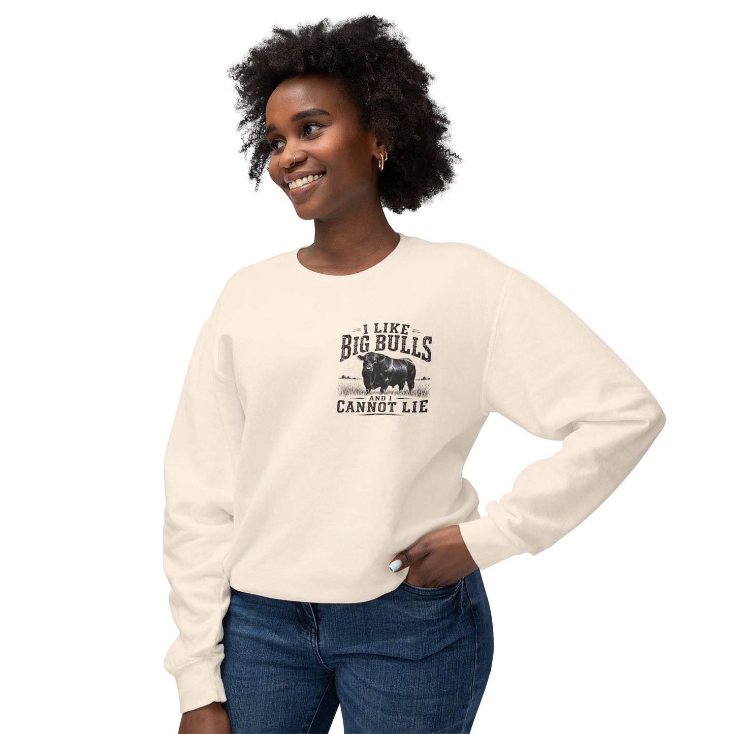 Bull Graphic Sweatshirt — "I Like Big Bulls and I Cannot Lie" Country Farm Crewneck