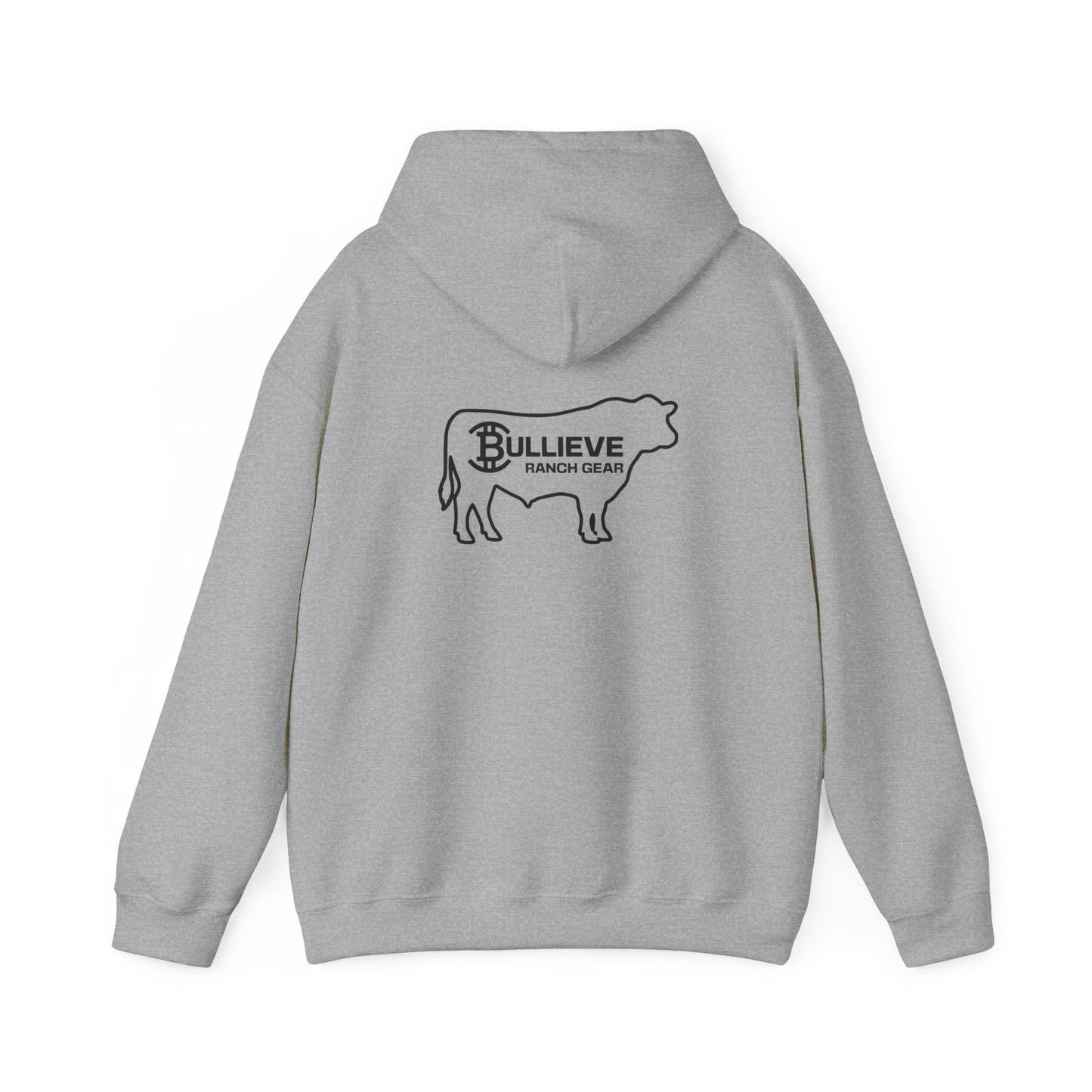 Bullieve Ranch Hoodie — 'Bullieve' Cattle Outline Graphic Hoodie