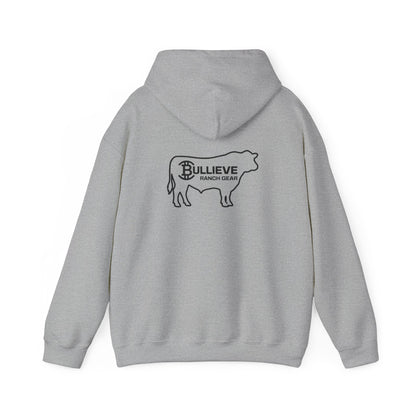 Bullieve Ranch Hoodie — 'Bullieve' Cattle Outline Graphic Hoodie