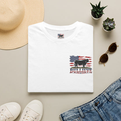 T-Shirt — Bullseye Bison American Flag Graphic