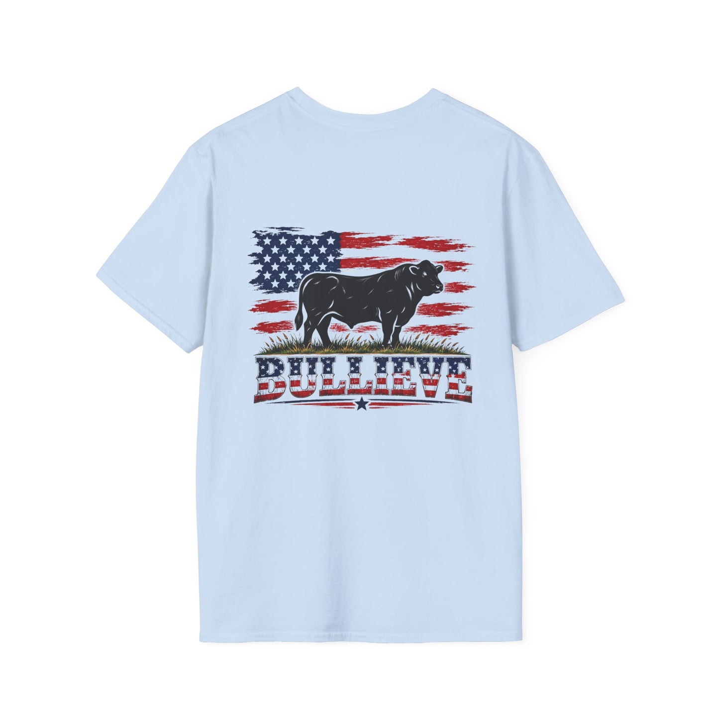 T-Shirt — Bullseye Bison American Flag Graphic