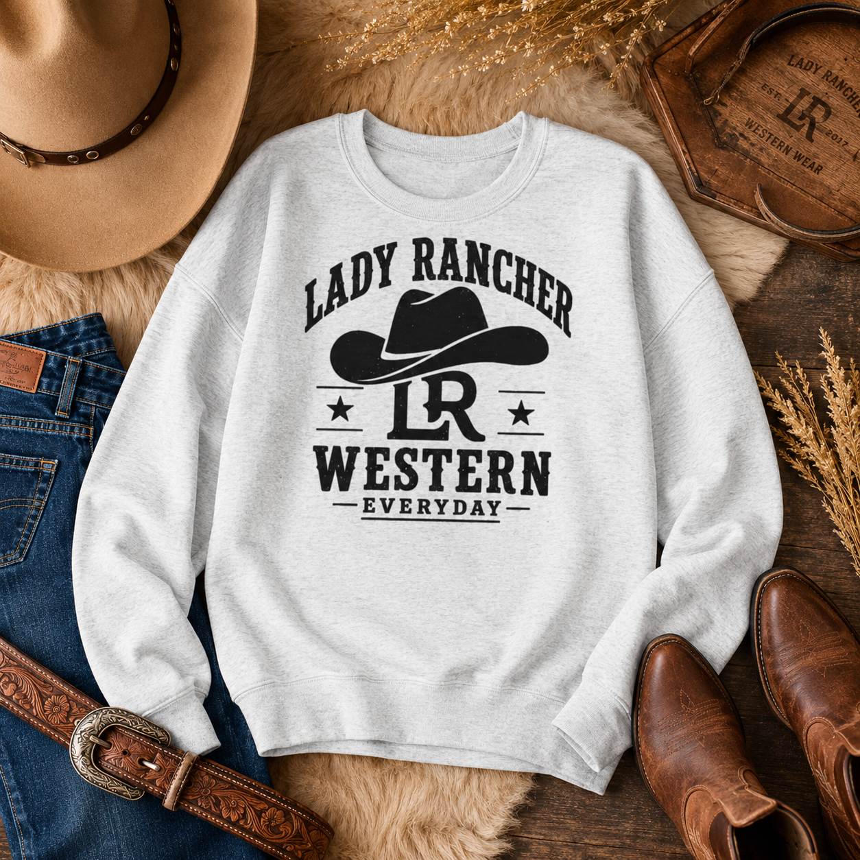 Lady Rancher Organic Sweatshirt | Western Cowgirl Crewneck