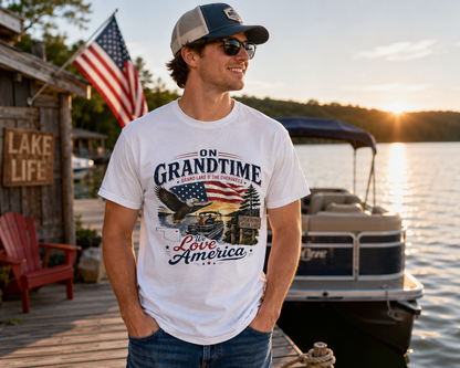 On Grandtime American Flag Eagle T-Shirt | Grand Lake O' The Cherokees