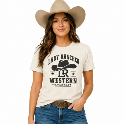 Lady Rancher logo cowboy hat T-Shirt | Western Everyday