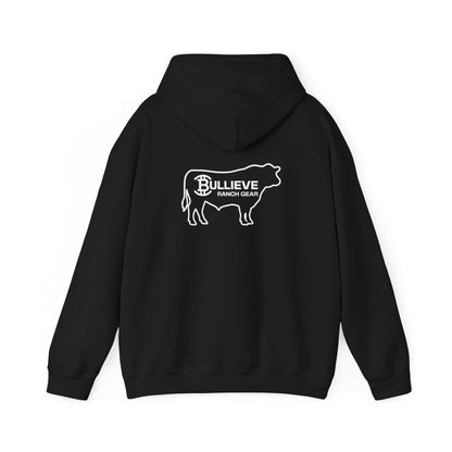 Bullieve Ranch Logo Hoodie — Western Cattle Rancher Sweatshirt