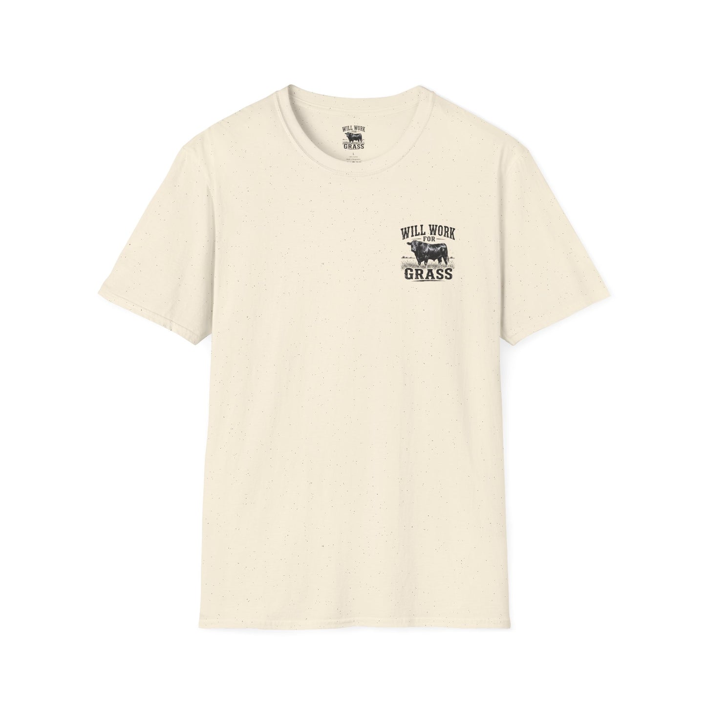 Will Work For Grass T‑Shirt — Funny Lawn Care Gardening Tee