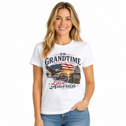 On Grandtime American Flag Eagle T-Shirt | Grand Lake O' The Cherokees