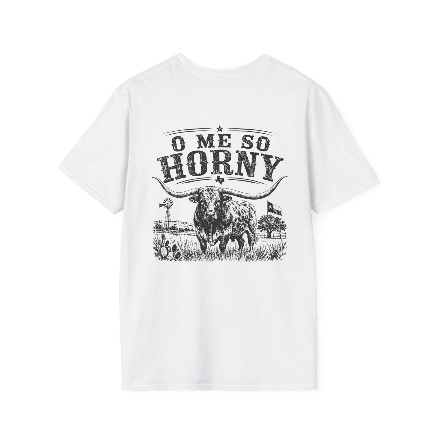 T-Shirt — 'O Me So Horny' Cowboy Bull Graphic Tee