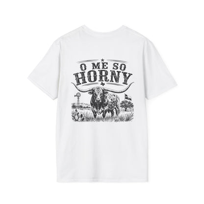 T-Shirt — 'O Me So Horny' Cowboy Bull Graphic Tee
