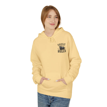 Hoodie - 'Easily Distracted by Bulls' Ranch Animal Lover Pullover