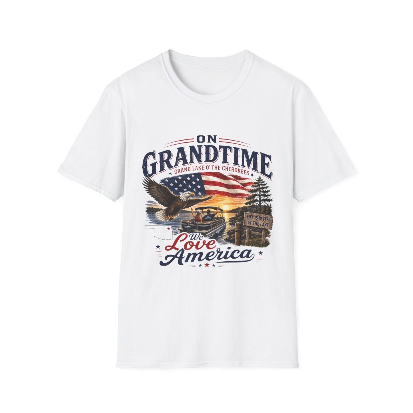 On Grandtime American Flag Eagle T-Shirt | Grand Lake O' The Cherokees