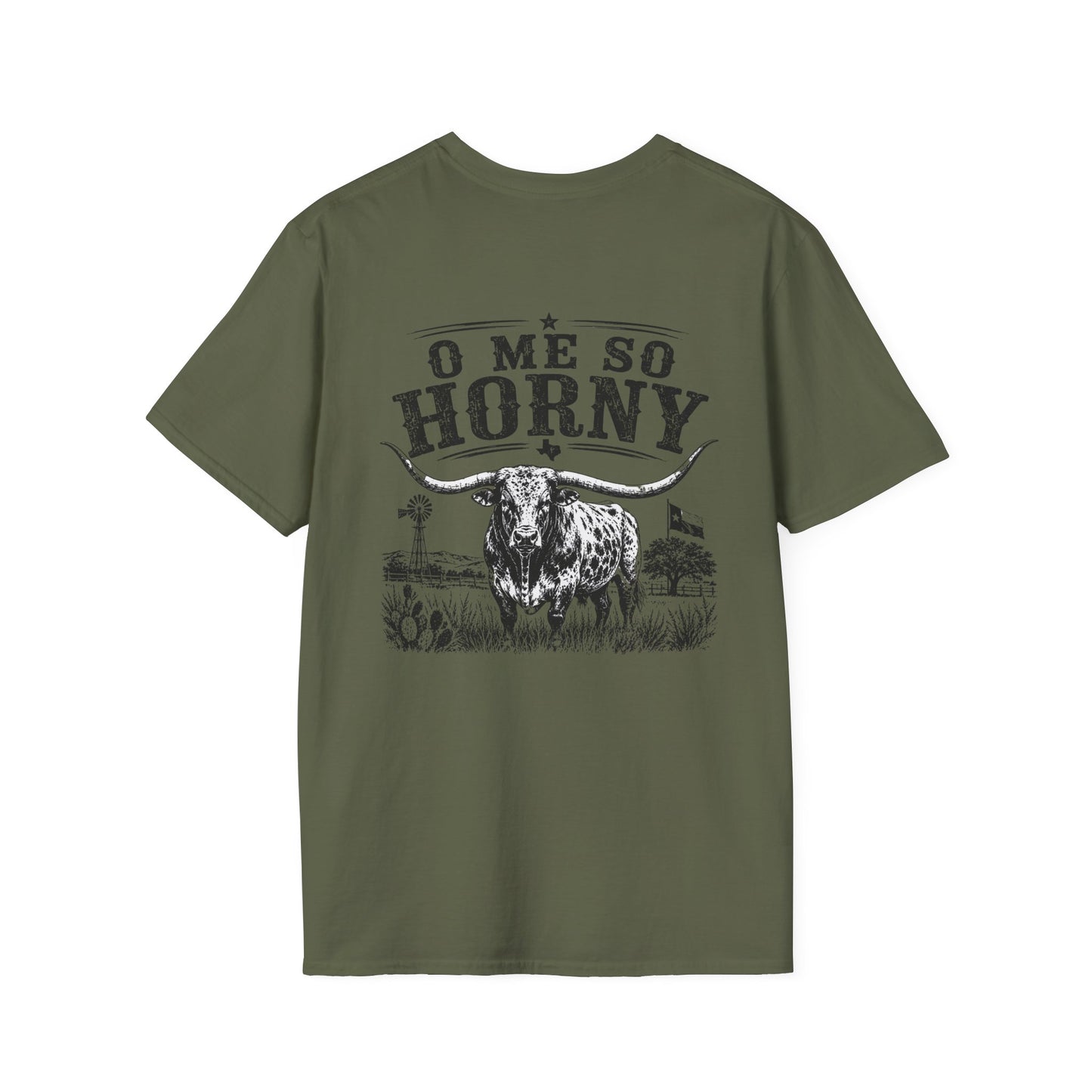 T-Shirt — 'O Me So Horny' Cowboy Bull Graphic Tee