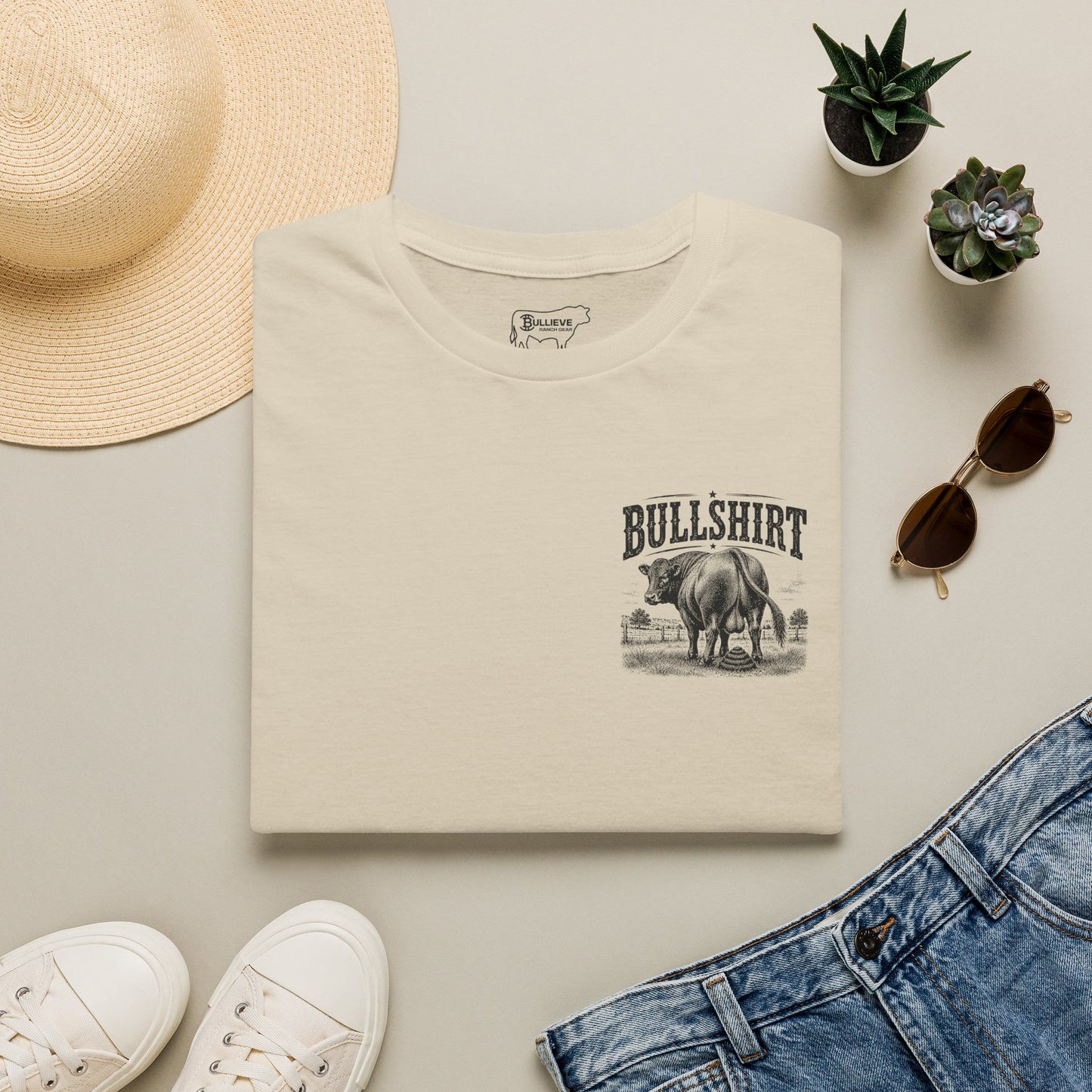 BULLSHIRT Vintage Bull Illustration T-Shirt | Rustic Rodeo Graphic Tee
