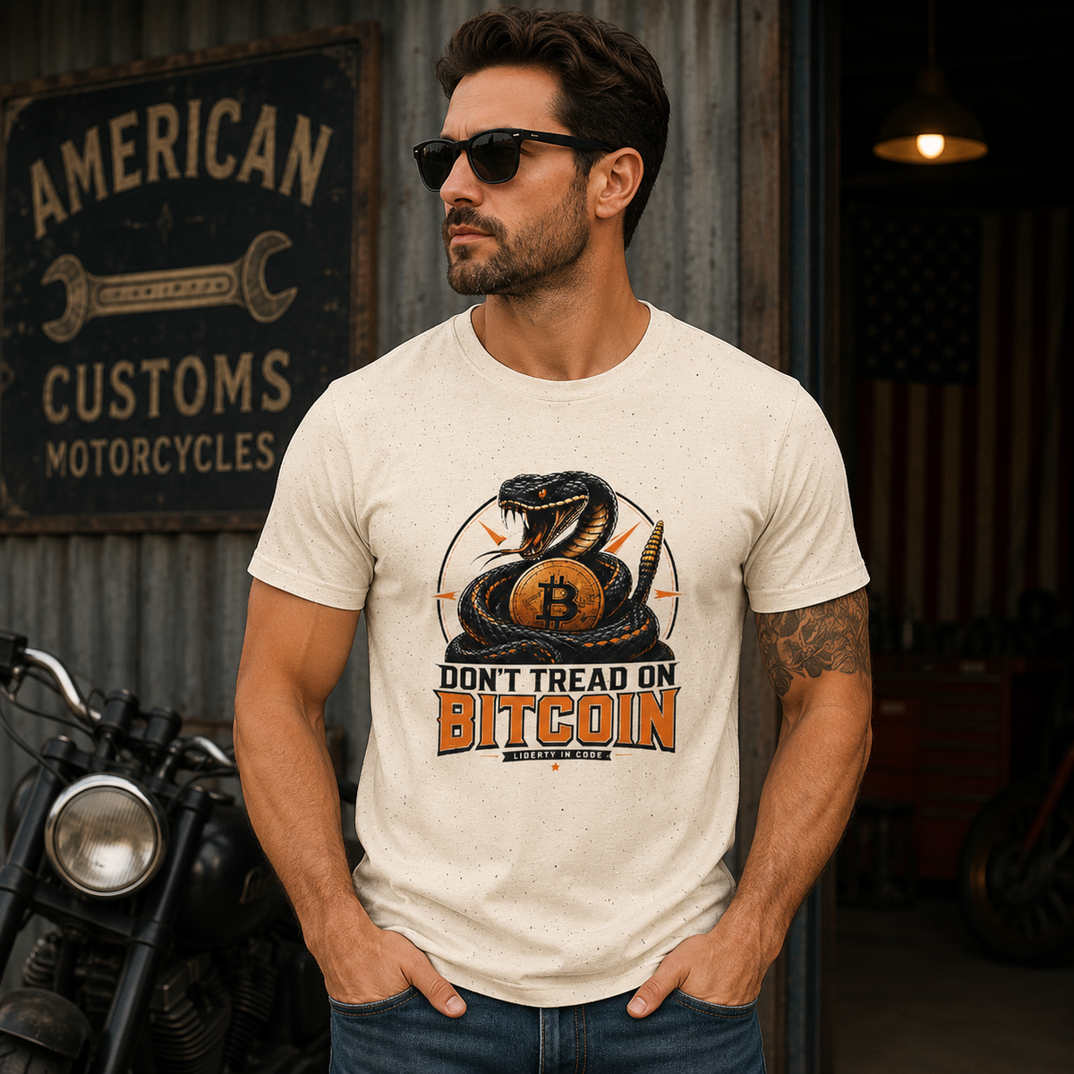 Bitcoin Snake T-Shirt — "Don't Tread On Bitcoin" Crypto Graphic Tee