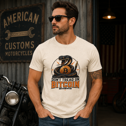 Bitcoin Snake T-Shirt — "Don't Tread On Bitcoin" Crypto Graphic Tee