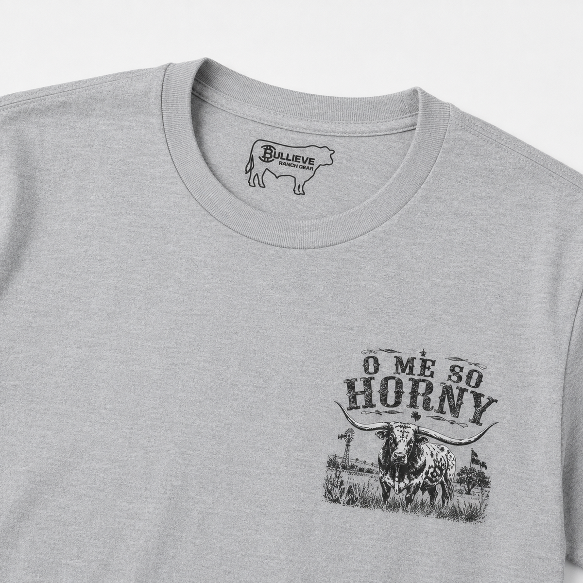 T-Shirt — 'O Me So Horny' Bull Graphic Tee