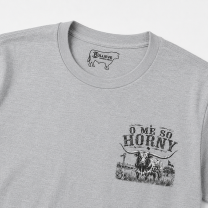 T-Shirt — 'O Me So Horny' Bull Graphic Tee