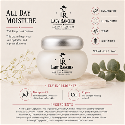 Lady Rancher All Day Moisture | Hydrating Face Cream with Copper & Biopeptide CL