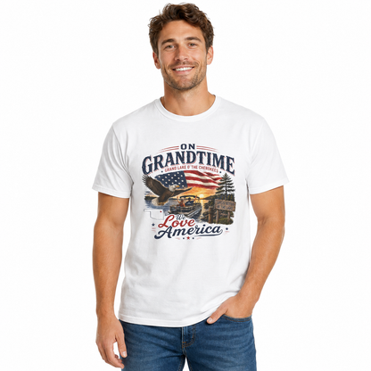 On Grandtime American Flag Eagle T-Shirt | Grand Lake O' The Cherokees