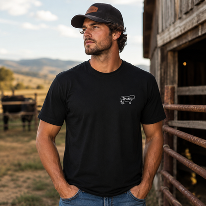 Believe Cow Outline T‑Shirt — Minimalist Faith Farm Graphic Tee