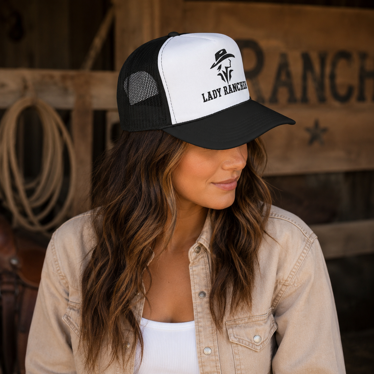 Lady Rancher Foam Trucker Hat | Western Cowgirl Logo