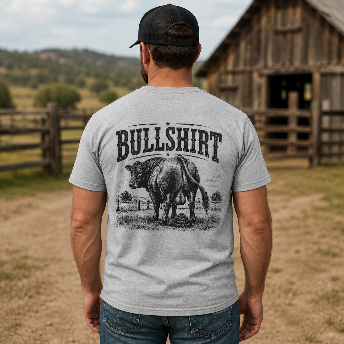 BULLSHIRT Vintage Bull Illustration T-Shirt | Rustic Rodeo Graphic Tee