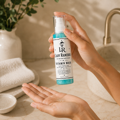 Lady Rancher Vitamin Wash | Facial Cleanser with Vitamin E, Aloe & Angelica Root Extract