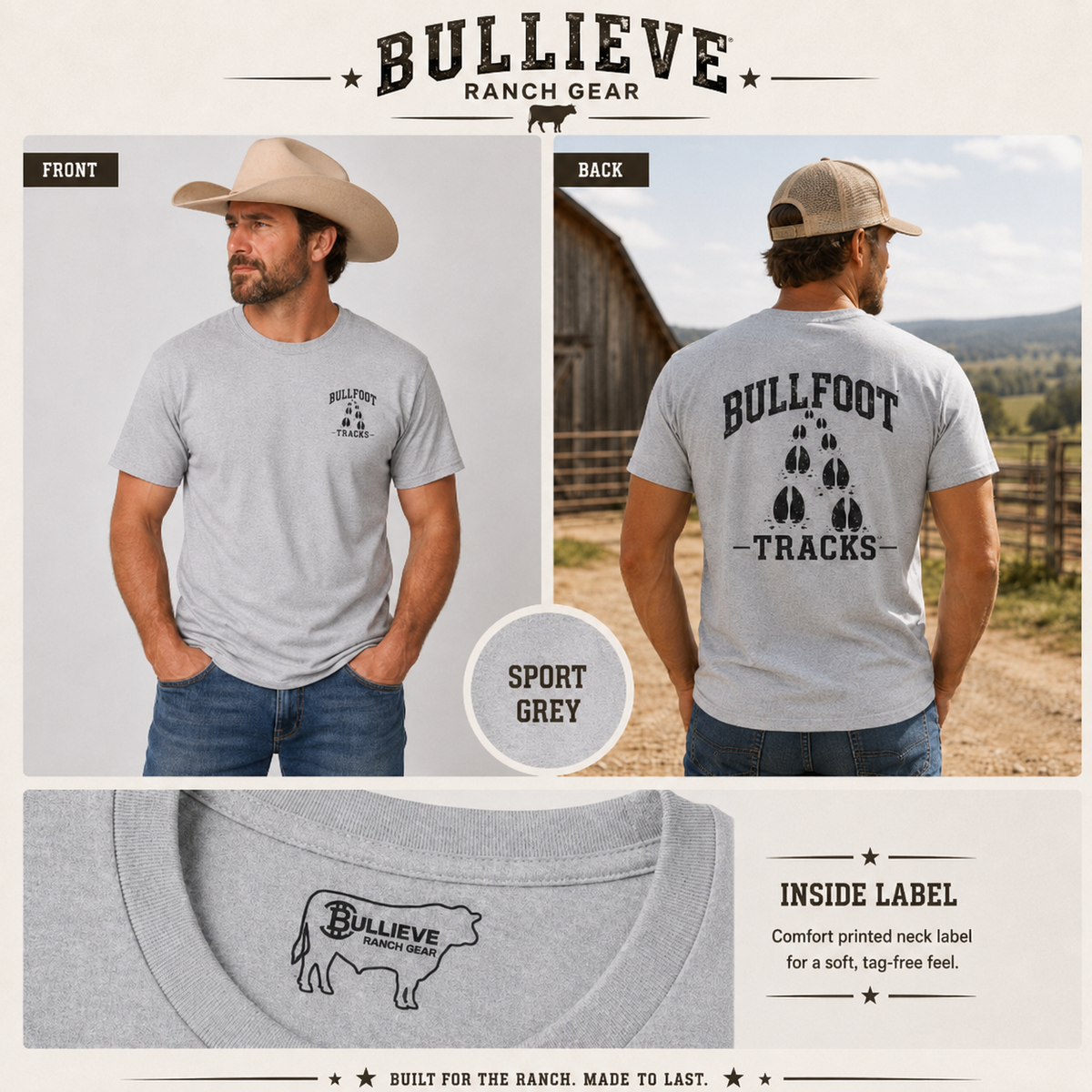 Bullfoot Tracks T-Shirt — Vintage Pawprint Graphic Tee