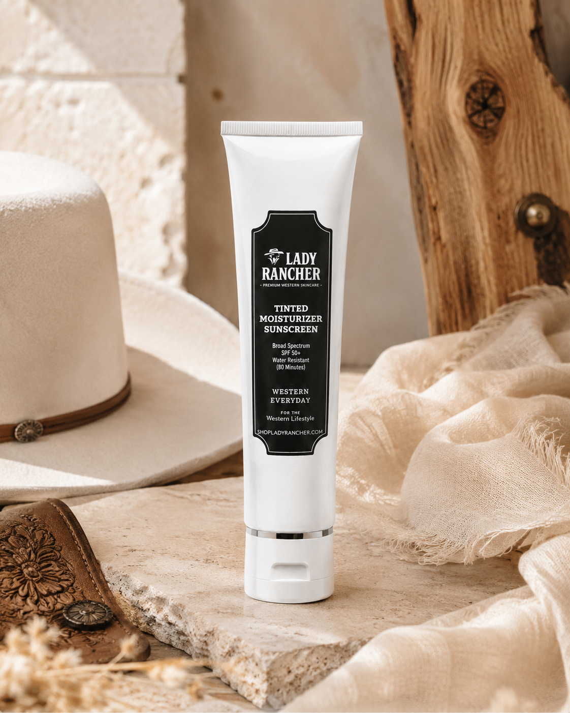 Lady Rancher Tinted Moisturizer Sunscreen SPF 50 – Broad Spectrum Hydrating Face Protection